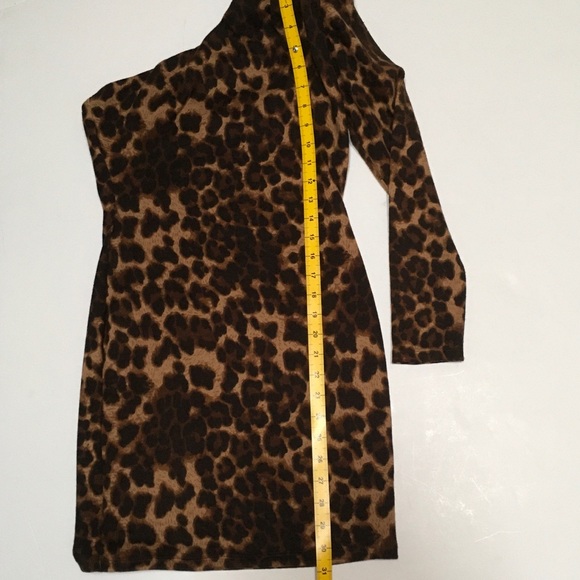 Arden B One Shoulder leopard print mini dress Sexy - Picture 4 of 9